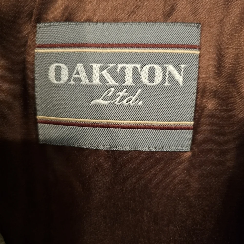 VTG Classic Oakton Ltd Trench Coat 46 L Brown Taupe Removable Liner Rain Jacket